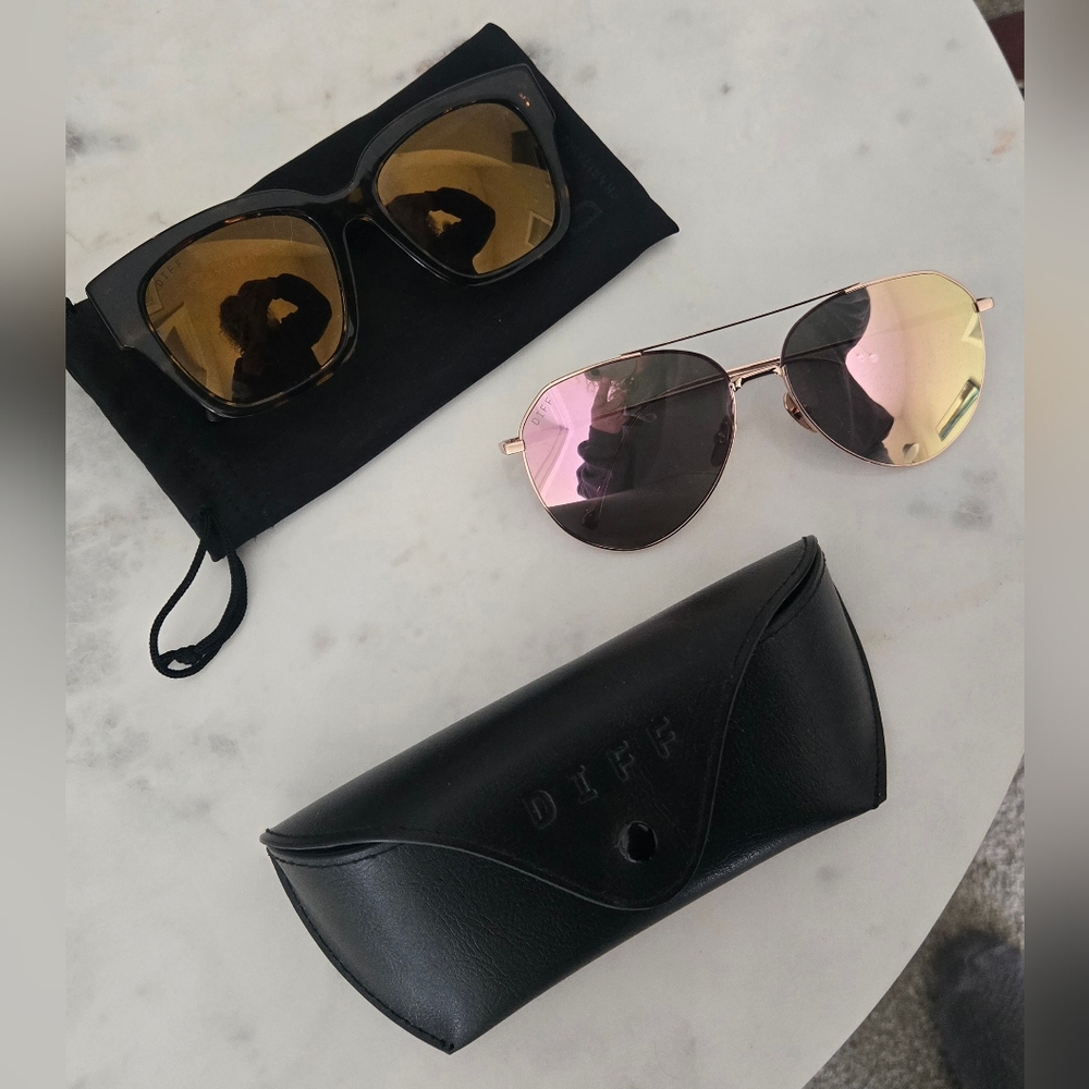 2 Pairs of DIFF eyeware Sunglasses.